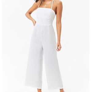 Lace-Up Linen Jumpsuit